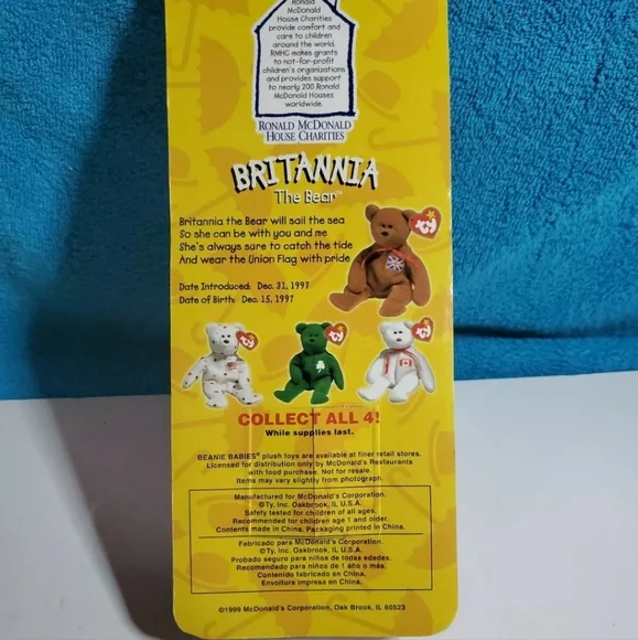 Collectible TY Bear Brittania Printed with Errors - Picture 2 of 9